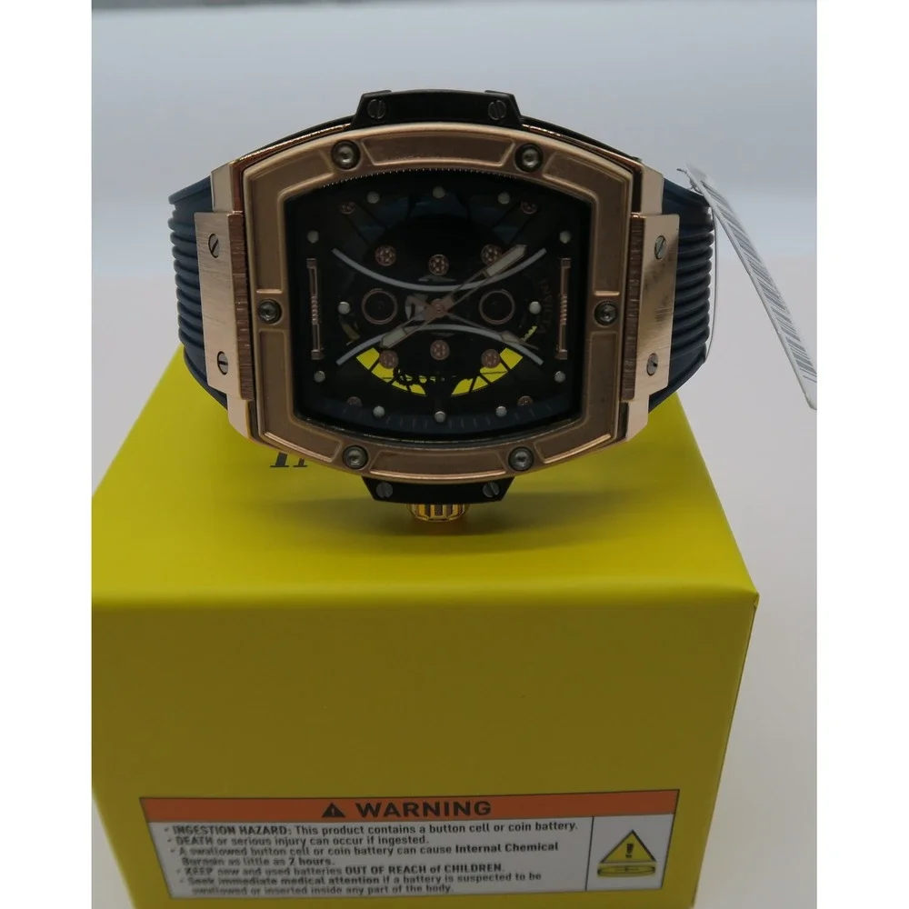 Invicta S1 Rally Rose Gold Tone Skeleton Dial Blue Silicone Strap Watch